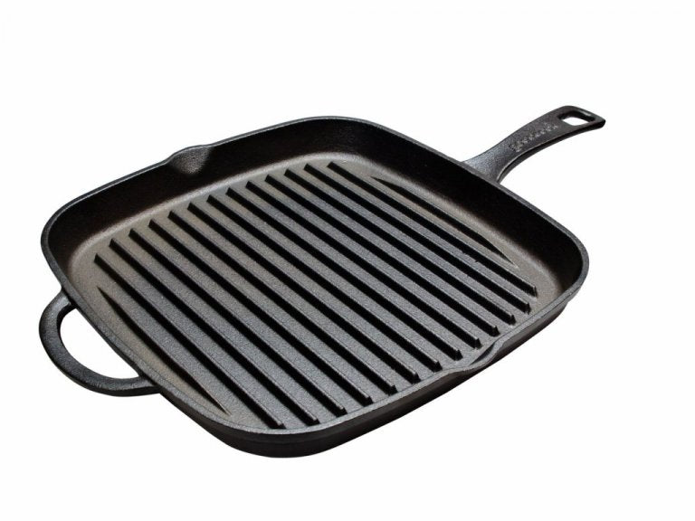 Grillpanna ferköntuð 26cm pottjárn svört