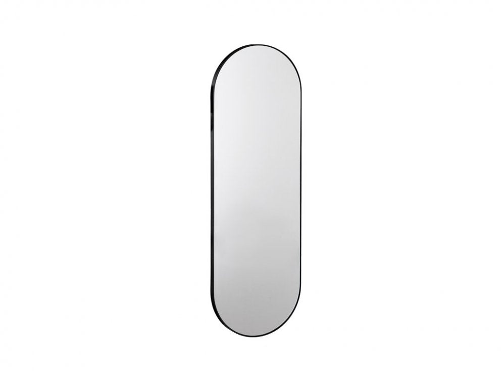 Veggspegill oval 90x30cm járn black