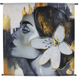 Veggteppi kona 136x136cm velúr grey