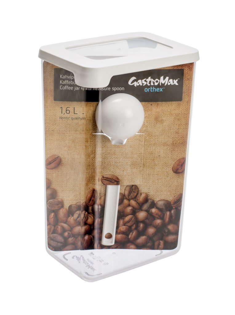 Plastbox m/loki með kaffiskeið