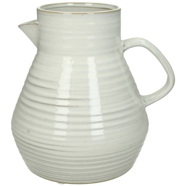 Vasi/kanna með haldi leir 20x17.5x20 white