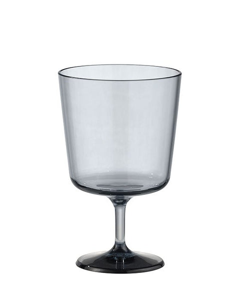 Plastglas á fæti slétt 0,3ltr grey