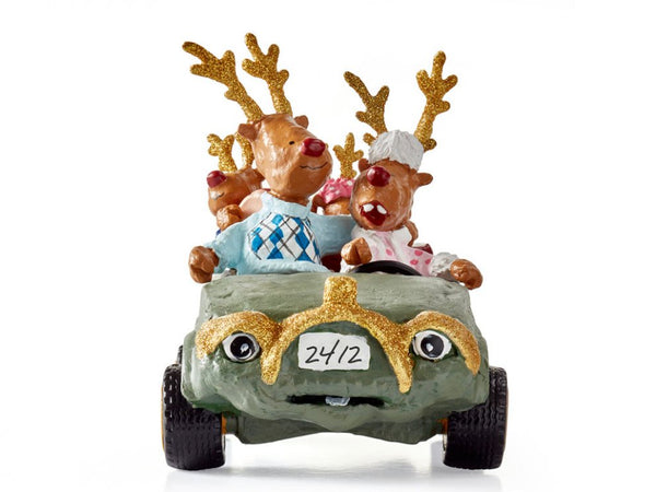 Jólastytta Driving home for Christmas Rudolf